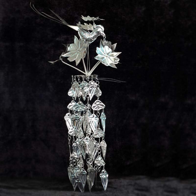 woman Embroidery hmong clothing hmong clothes hmong chinese clothes dance performance costumes miao clothing: hairpins1 / S