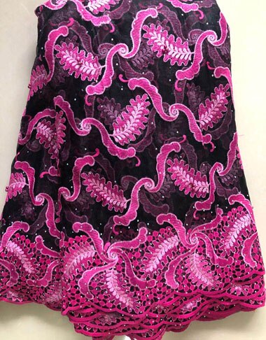 Nigerian Laces Fabrics Tulle African Laces Fabric Wedding African French Net Lace YLL5095 fucshia: AS PIC 1