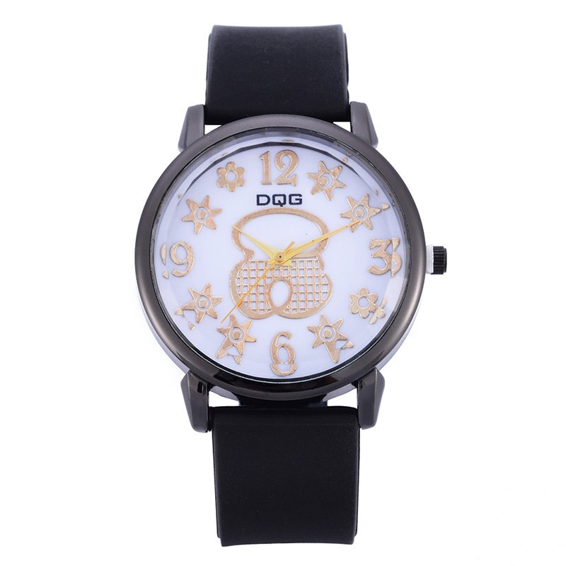 Dameshorloge kleine beer luxe merk dqg quartzhorloge dames casual siliconen dresshorloges: 4