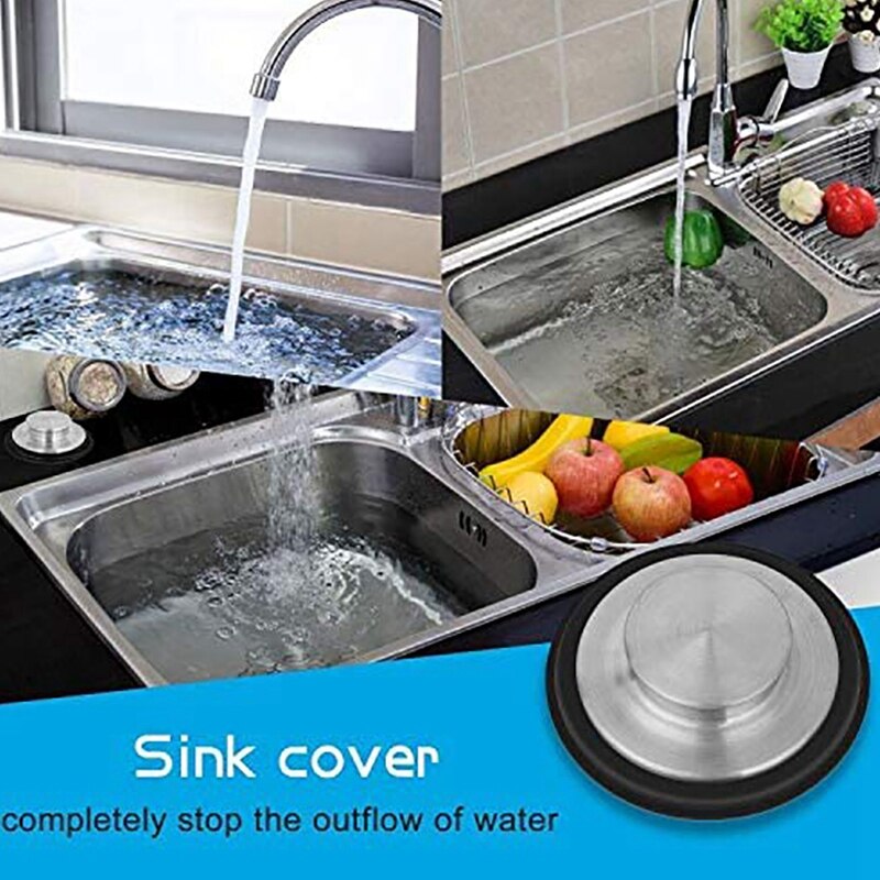 3 3/8 Inch Kitchen Sink Stopper Stainless Steel Garbage Disposal Plug Kitchen Sink Plug Fits Standard Kitchen Drain Size