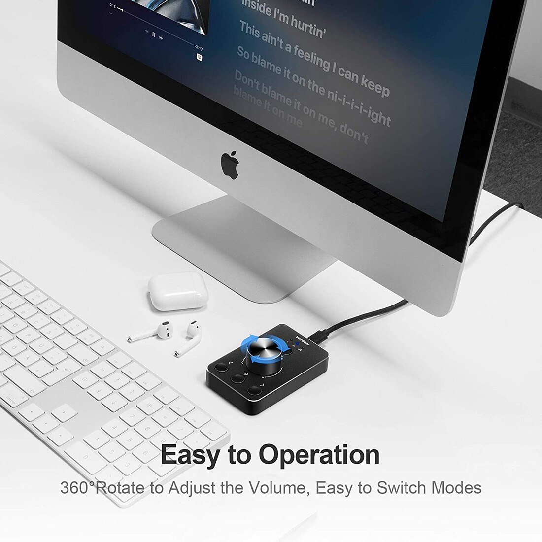 Volume Controller Multimedia Pc Computer Speaker Volume Controller Knob With One-Click Mute Function And 3 Volume Control Modes