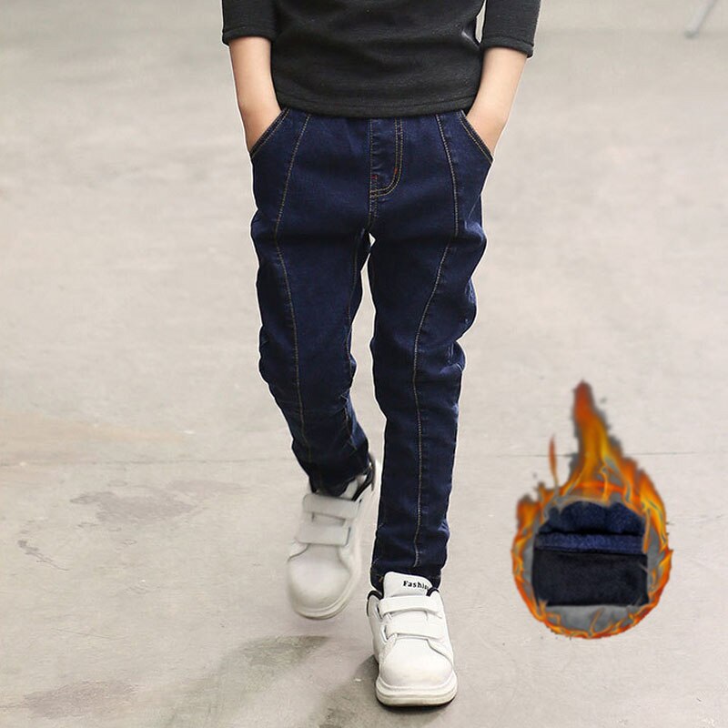 IENENS Inverno Sottile Dei Jeans Dei Ragazzi Dei Pantaloni Caldi Causali Pantaloni Per Bambini Denim Dei Pantaloni Dei Bambini Abbigliamento 5-10Y Giovane Ragazzo Puls Velevt Jeans