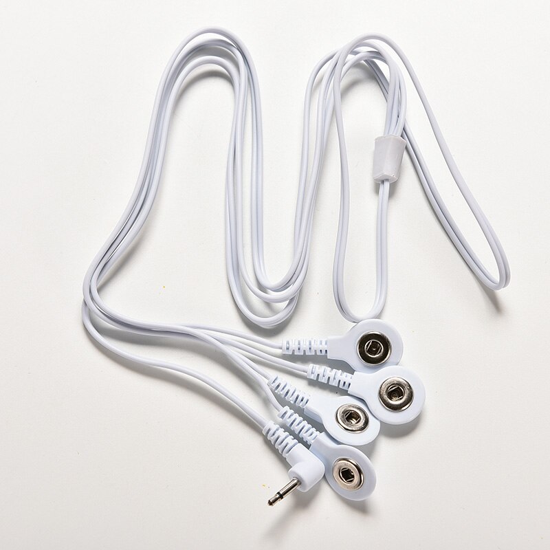 Cable de plomo de electrodos, Cables de conexión de 4 botones de 2,5mm para máquina de terapia Digital, herramienta de decenas, Cable de conexión para enchufe de electrodo
