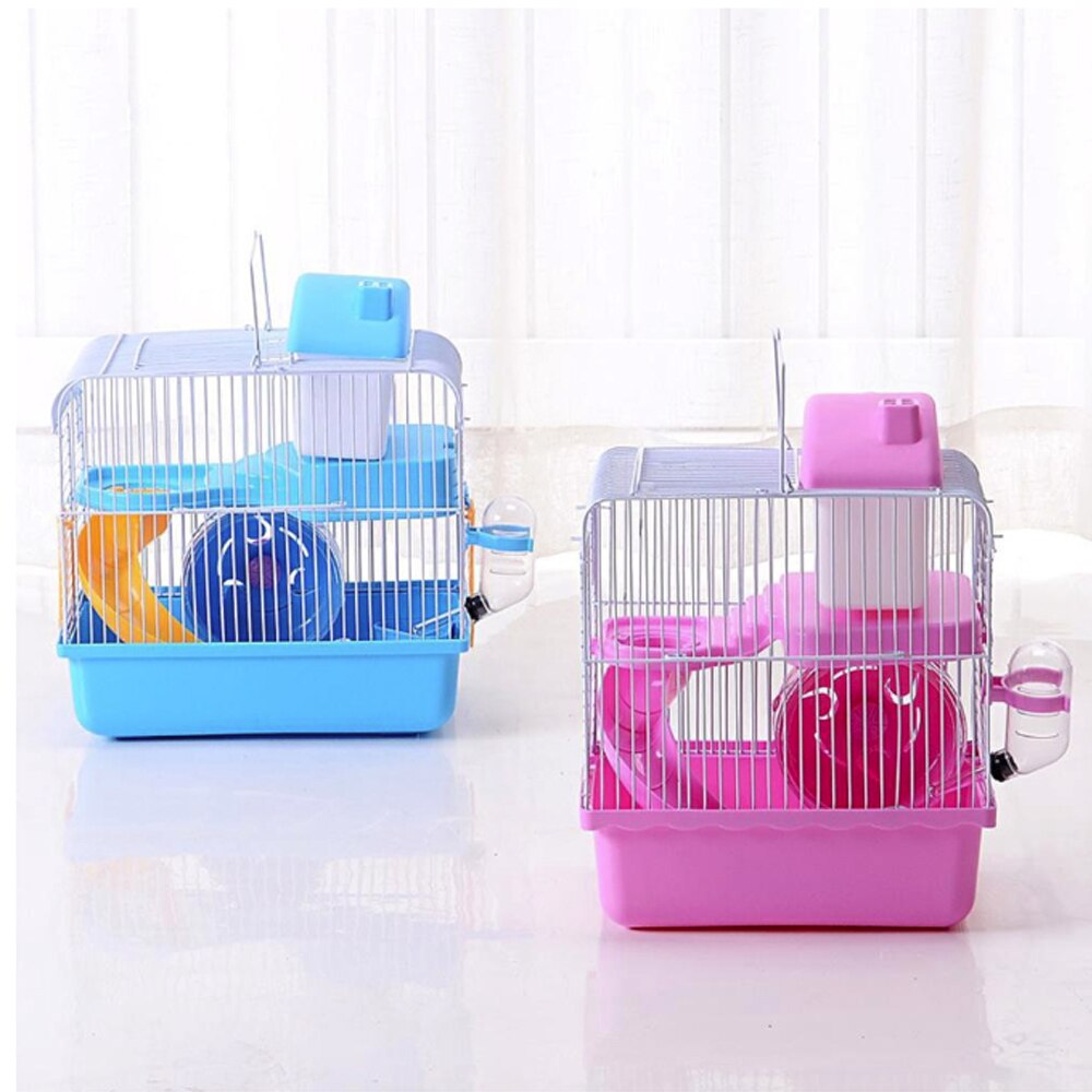 Muis Thuis Storey Hamster Kooi Outdoor Met Glijbaan Kom Roller Rat Kooi 2 Vloeren 3 Kleur Luxe Chinchilla Dierbenodigdheden