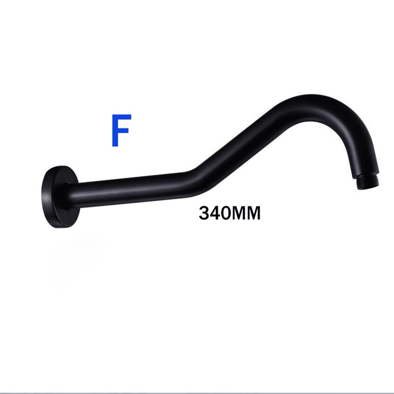 Bakala sort rustfrit stål vægmonteret eller loftsmonteret badeværelsesbruserarm bruserstang: F