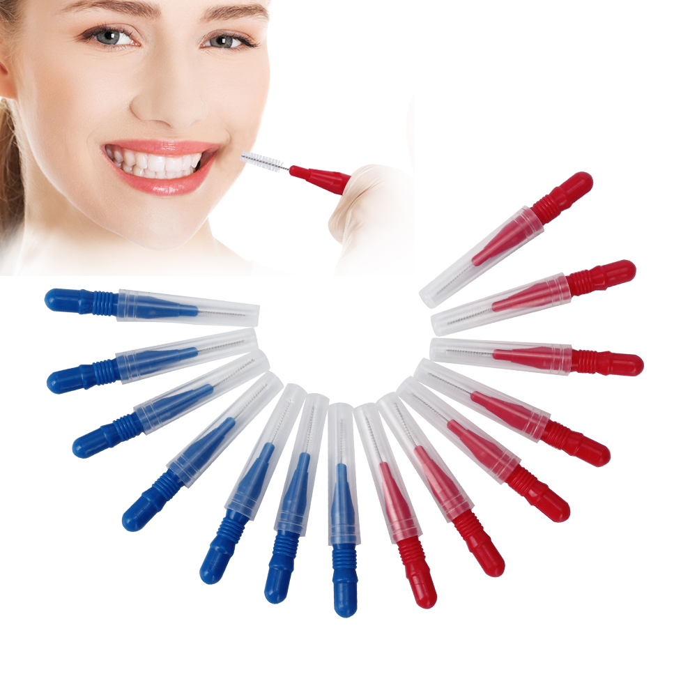 AZDENT 10Pc/Pack Dental Push-Pull Interdental Brush Oral Toothpick Gum Interdental Tooth Brush Orthodontic Wire Brush Toothbrush