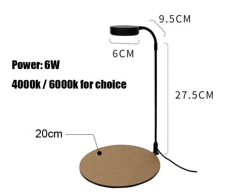Mikro landskab plante lampe led lys wabikusa mini nano natur træ akvarium vand plante vokse led lys: M størrelse 6w 6000k