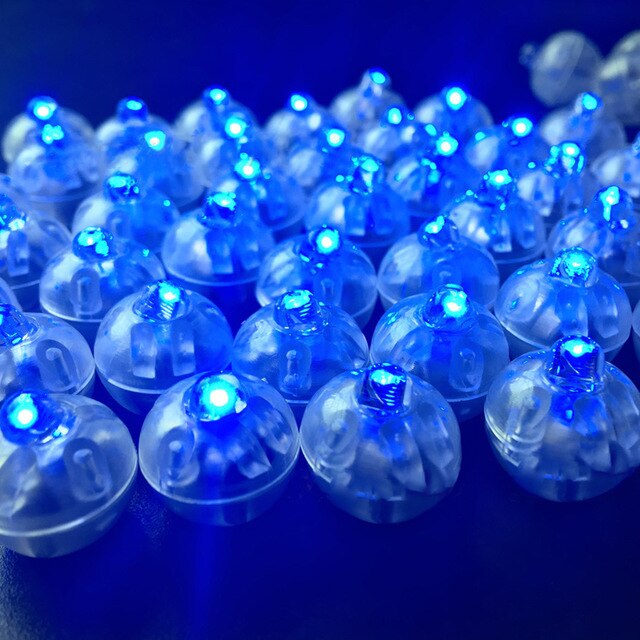 Mini lámparas de Flash redondas para decoración para de boda, luces Led para Globo de bola redonda para linterna de Navidad, luz decorativa, 100 Uds.: Blue