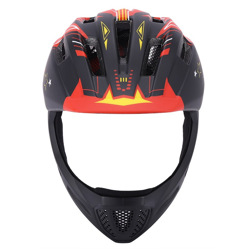 Kinder Volle Gesicht Helm Mit Rote LED Licht Kinder Fahrrad Helm Kind Helm Radfahren MTB Fahrrad Skateboard Roller Skating Helm