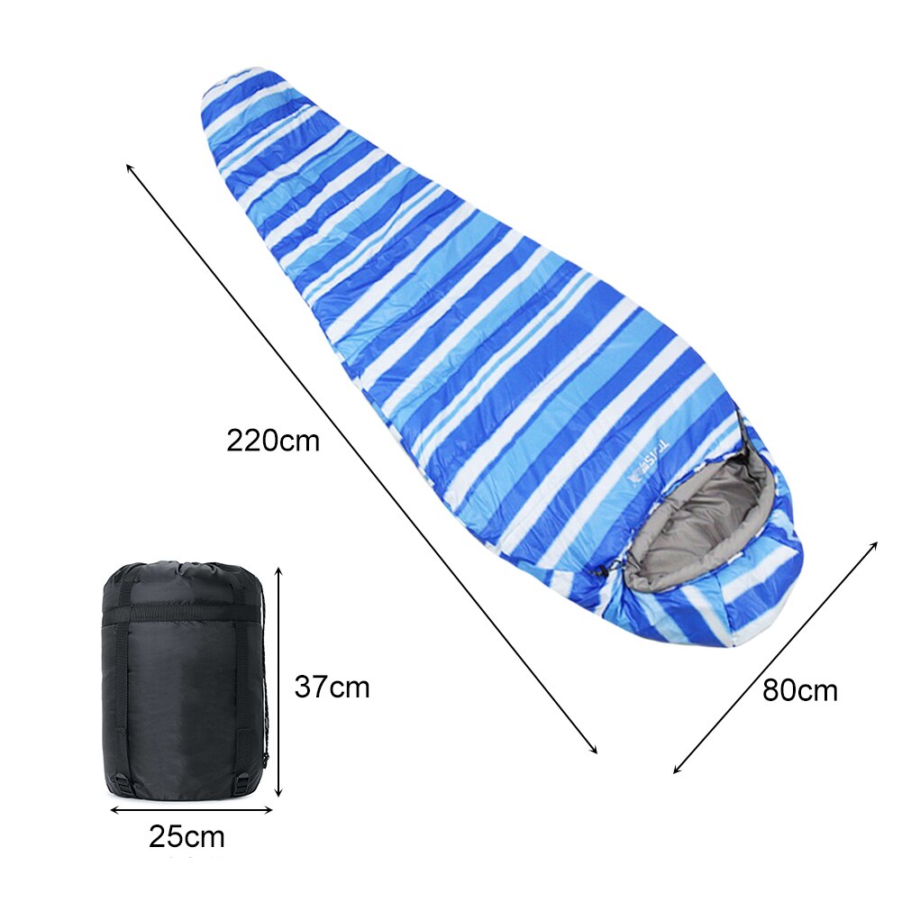 Camping Slaapzak Ultralight Waterdichte 4 Seizoen Warm Envelop Backpacken Slaapzakken Voor Outdoor Reizen Wandelen: 1600 Blue Strips