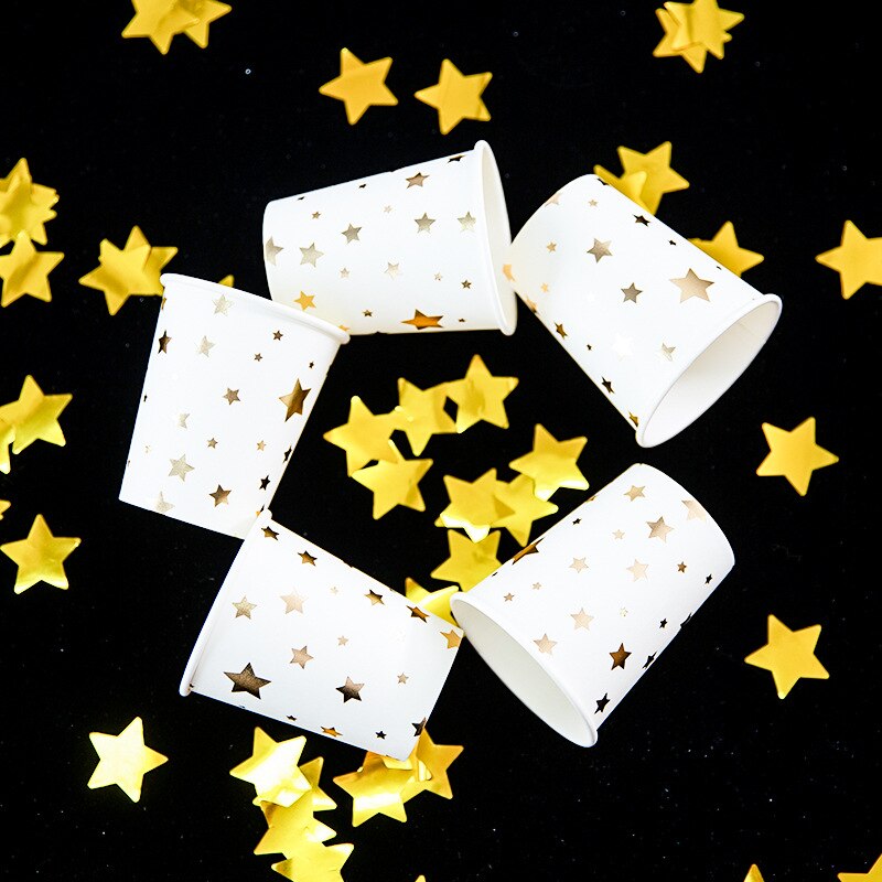 Wegwerp Servies Bruiloft Decoratie 8 Pcs/1 Pack Effen Kleur Vijfpuntige Ster Papier Lade Verjaardagsfeestje Decoraties kids