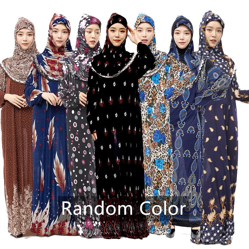 2 st dubai malaysia arab abaya muslimska islamiska kläder abaya klänning kvinnor heltäckande hijab viken traditionell slumpmässig färg