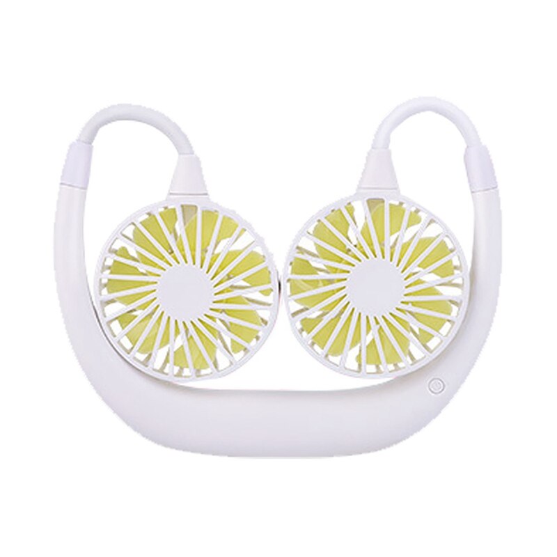 Neck Fan Portable USB Rechargeable Fan Personal Fan Wearable with Dual Heads for Travel Outdoor Office: white