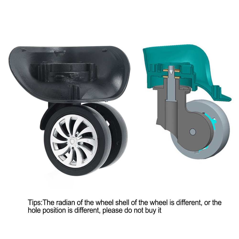4 pçs mala de bagagem substituição mala de bagagem rodas giratórias roda universal preto para viajar saco mala de viagem