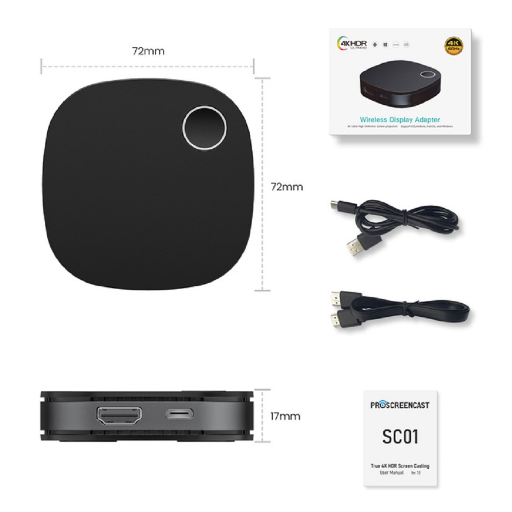 Sc01 2,4g/5g 4k hdr Profi creenca miracast wifi bildschirm werfer Anzeige empfänger dongle für luftspiel dlna hdmi tv Stock