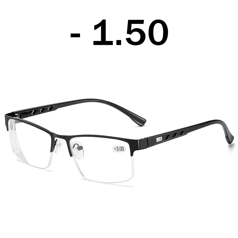 Ahora Metal Half Frame Optical Glasses Frame Myopia Men Women Dioptric Men Simple Business Spectacle Frames -1.0 to -4.0: Myopia  -150