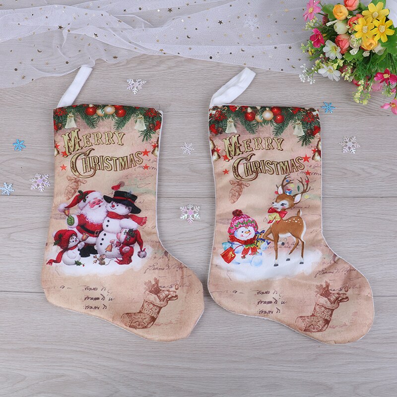 3 styles 1pc julestrømper stof små støvler tasker ornamenter fest hjemmepynt