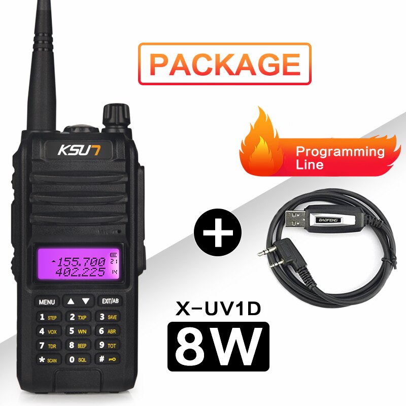 Ksun X-UV1D walkie talkie 8w vhf uhf banda dupla 136-480mhz rádio handheld em dois sentidos do transceptor cb do rádio do presunto do comunicador do hf: X-UV1D Add Cable