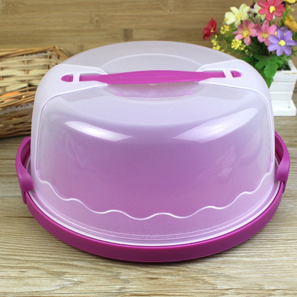 30cm runda tårtlåda behållare med lock säker stängning för att bevara transport bakverk kvantitet 1 slumpmässig färg