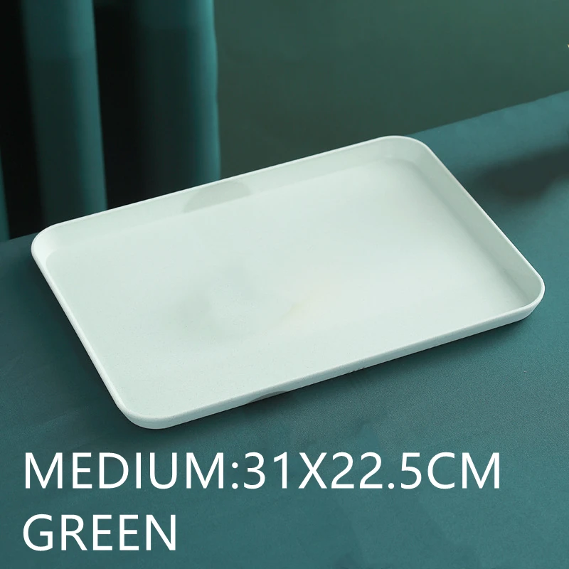 Bandeja Rectangular de paja de trigo, bandeja de pan ecológica, bandeja de almacenamiento de plástico, taza de comida, objeto pequeño, organizador para sala de estar, cocina: Naranja