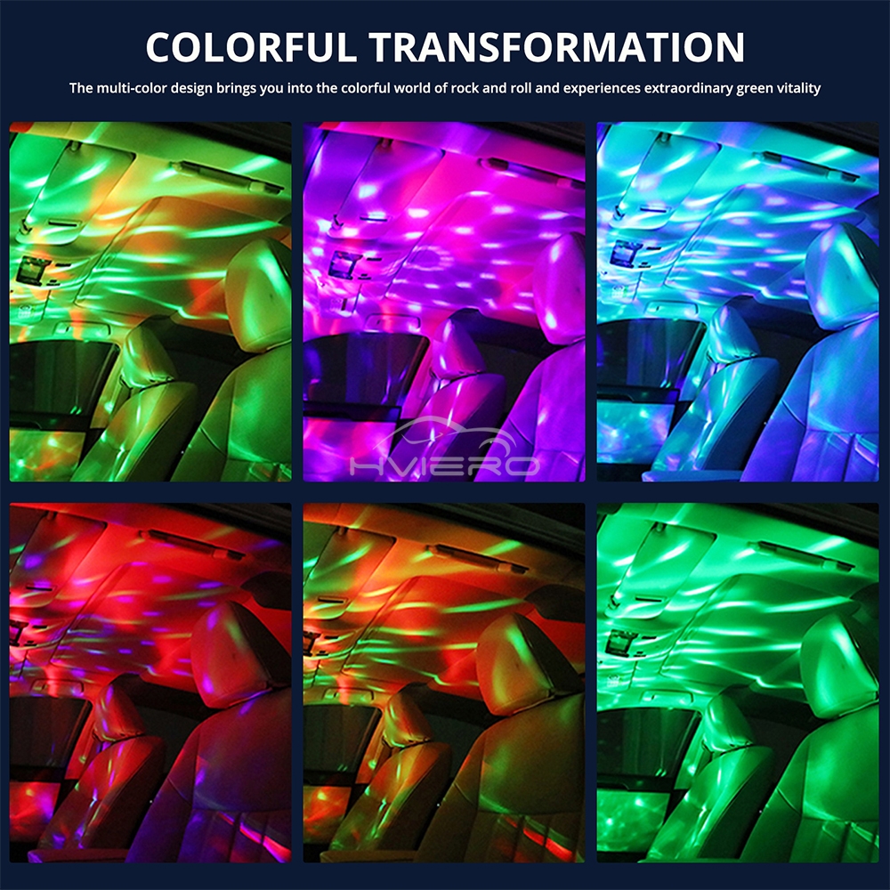 Auto USB Umgebungslicht DJ RGB Mini Bunte Musik Klang LED Apfel USB Schnittstelle Party Atmosphäbetreffend Innen Kuppel Stamm Lampe