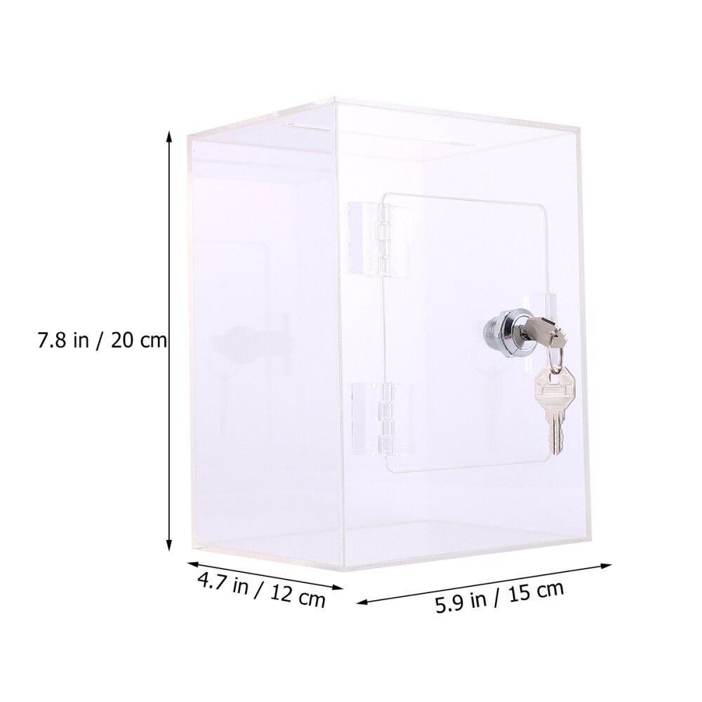 1pc Acrylic Box Box Clear Suggestion Box Complaint Box Donation Box Fundraising Box for Survey Ballot