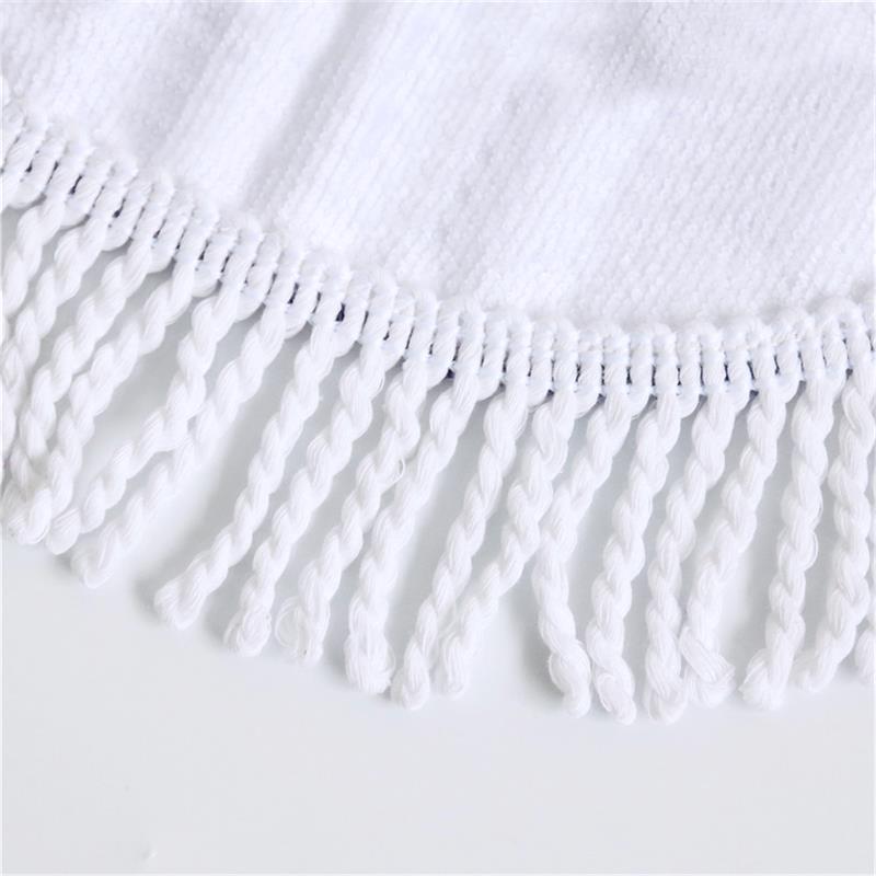 Loup coloré imprimé rond serviettes de plage pour les femmes 150cm glands pique-nique couverture microfibre grande serviette de bain pour adultes