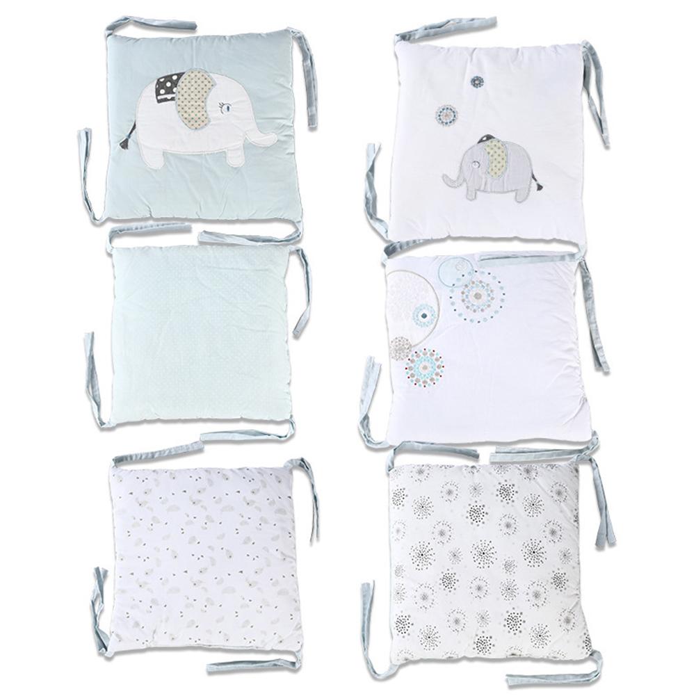 6 Teile/los Baby Bett Protector Krippe Stoßfänger Pads Baby Bett Stoßfänger In Die Krippe Nestchen Sicherheit Baumwolle Mischung Baby bettwäsche Set