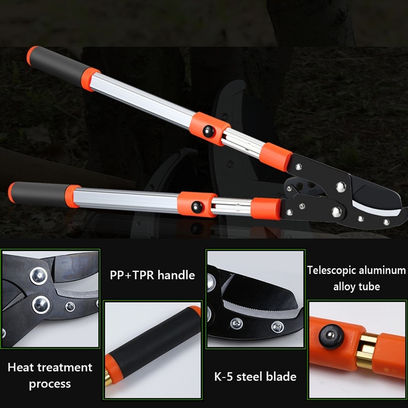 Garden Pruning Tools Garden Trimming Scissors Heavy Duty Razor Sharp Anvil Lopper Extendable Telescopic Garden Branch Cutter