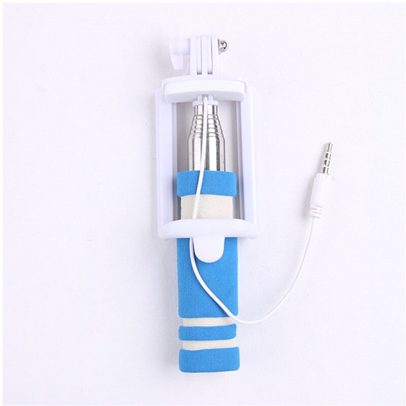 Schattige mini spons opvouwbare selfie stick uitschuifbare mobiele telefoon camera monopod portret handheld voor iphone 6 6s plus 5 5s se 5