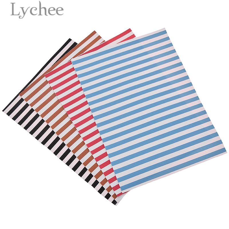 Lychee Leven 21x15cm A5 Streep Faux PU Leer Stof Synthetisch Leer DIY Materiaal Voor Handtas kledingstukken