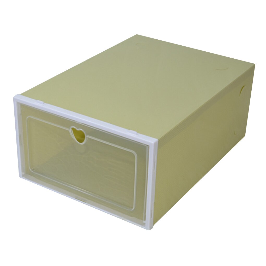 Stapelbare Opslag Schoenendoos Transparante Plastic Schoenendoos Flip Schoen Opslag Artefact Home Storage Tool: Donker Kaki