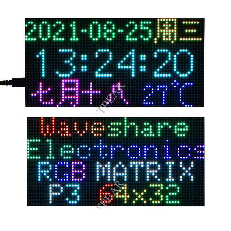 Raspberry Pi Pico RGB LED Digits dot matrix display full color 64×32
