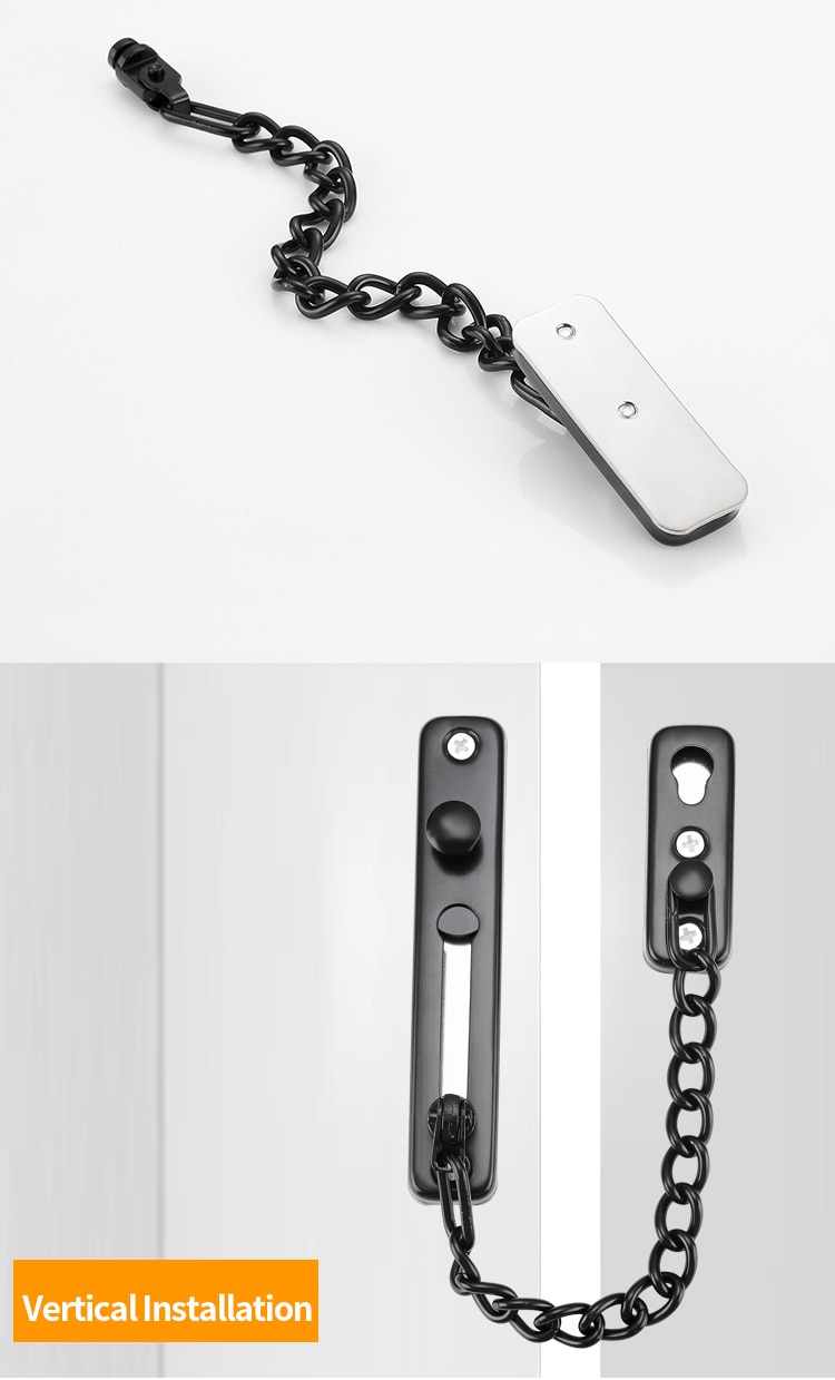 JZPENG anti-theft chain door chain home door latch door lock anti-theft lock security lock door lock anti-lock pin punch-free