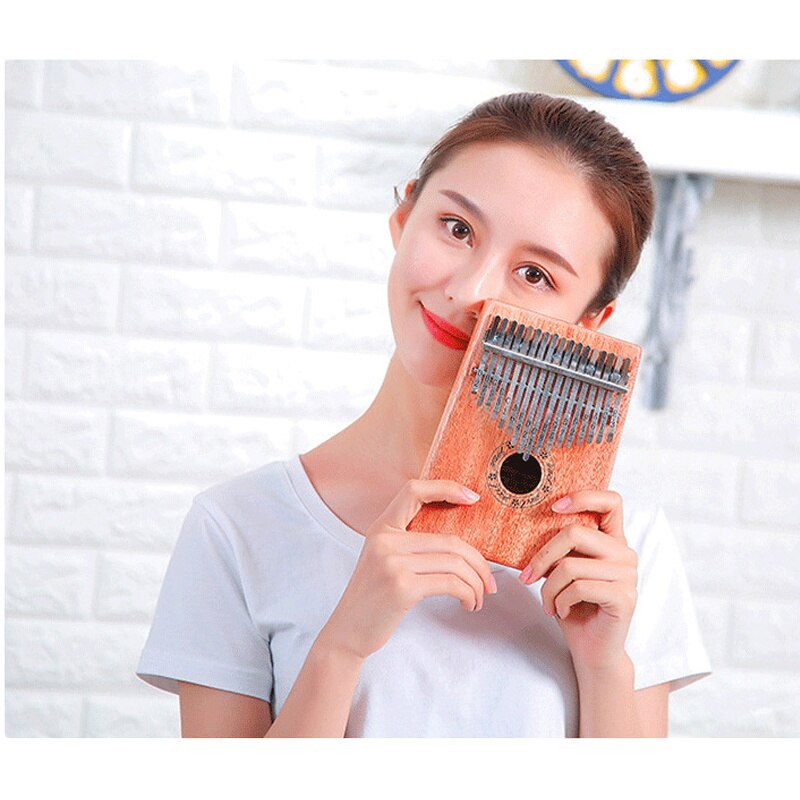Kalimba 17-Key Thumb Piano Mahonie Fineer Geïntegreerde Kalimba Muziekinstrument Kinderen Beginner Draagbare Vinger Piano