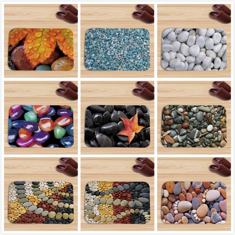 3D tapis de pierre de galets paillassons tapis de porte cuisine extérieure salon tapis de sol tapis zone imperméable couloir bienvenue tapis de sol tapis