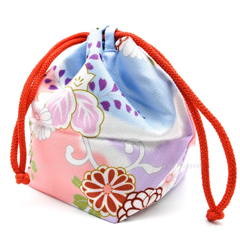 15 farben Japanischen Kimono Kawaii Geldbörse Blumen- Sakura Gedruckt Strahl Tote Tasche Tasche Frauen Yukata Paket Hochzeit Partei Taschen: 9