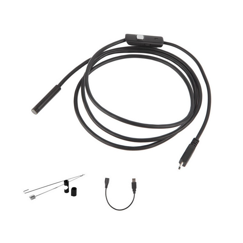 7mm Waterproof 1M/1.5M/2M/3.5M/5M Endoscope Lens Cable USB Inspection Borescope Camera For Android 640*480 Phones/1280*720 PC: 1M