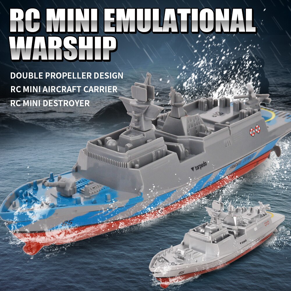 Mini Rc Boot 2.4G 4ch Mini Oorlogsschip Mini Hoge Snelheid Rc Afstandsbediening Challenger Vliegdekschip cruise Bb50