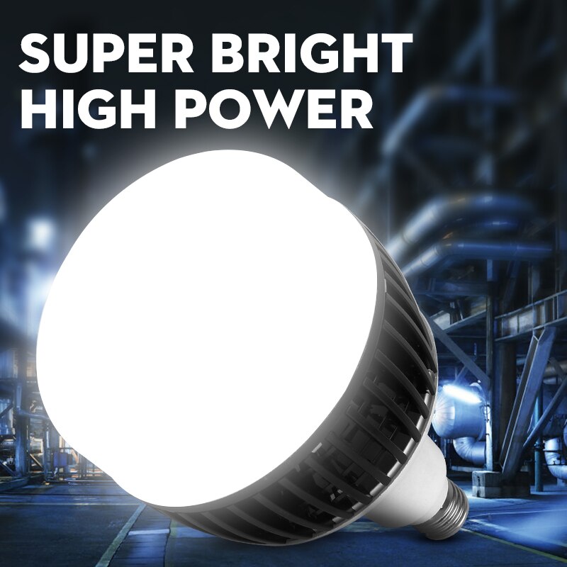 Superlyst industriel belysning 50w 80w 100w 150w e27 ført garagelys lampe 220v ledet høj bay industriel lampe til værksted