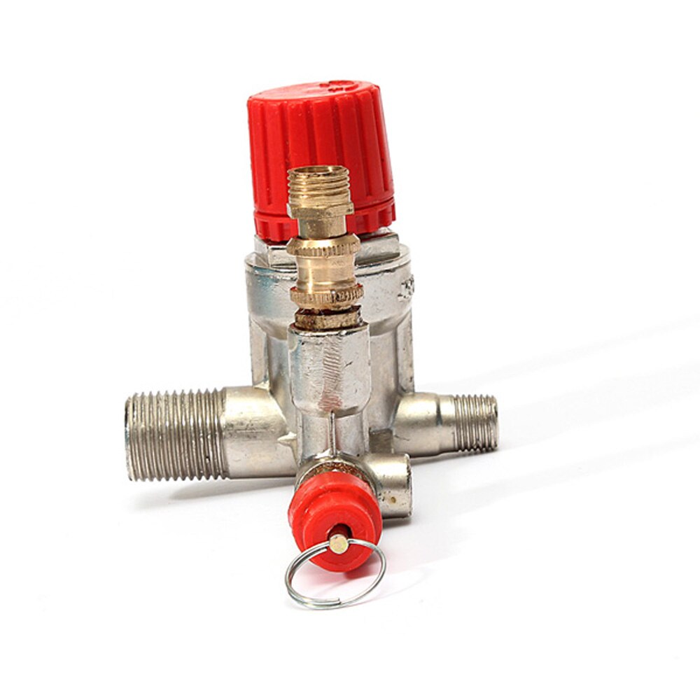 Zawór ciśnieniowy sprężarki powietrza przełącznik sterujący regulator kolektora wskaźniki AU aluminiowy kątownik czerwona czapka zawory naciskać-ciągnąć bezpieczeństwo