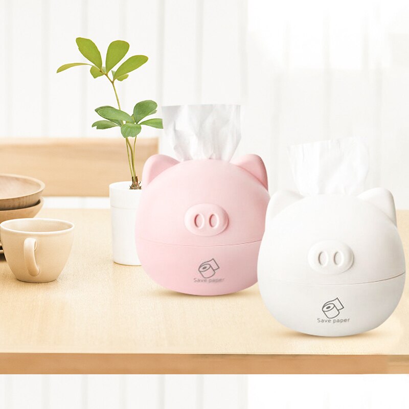 Cute Pig Tissue Box Nordic Roll Paper Storage Box Round Shaped Tissue Box Container Towel Napkin Tissue Holder Tissue Boxes