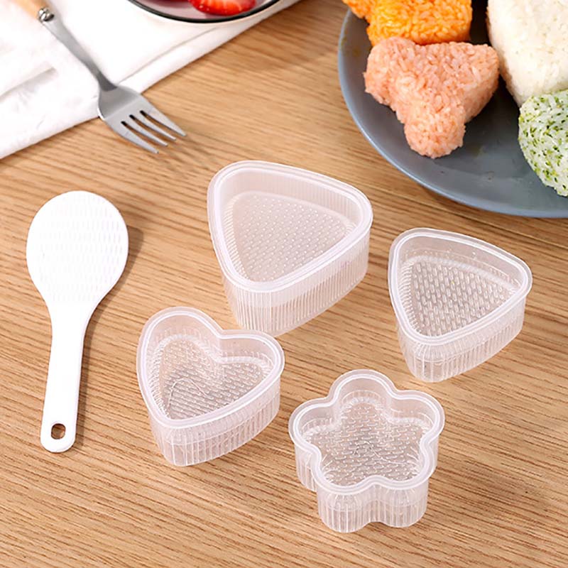 1Pcs DIY Handmade Sushi Rice Ball Mould Triangle Kitchen Tool PP Cartoon Shape Transparent Sushi Rice Ball Food Press Maker