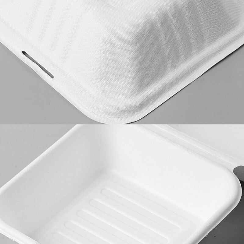 20/50Pcs Disposable Food Containers for Restaurants Microwavable Biodegradable Natural Bagasse Take Away Food Box Packaging