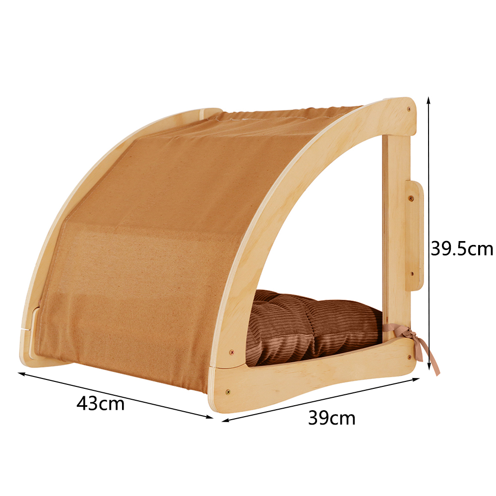 Panier mural en bois pour chat, étagère pour chat, lit de perche, hamac de couchage, grattage d'escalade, meubles muraux modernes pour chats: Bleu