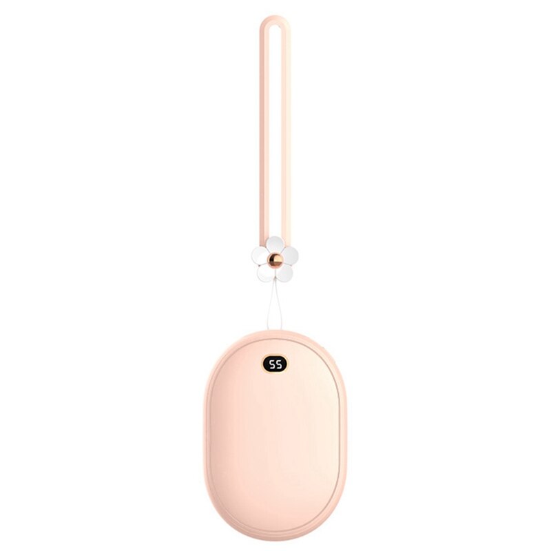 Portable USB Rechargeable Mini Heater with Temperature Display Travel Warmer Winter Hand Warmer: Pink