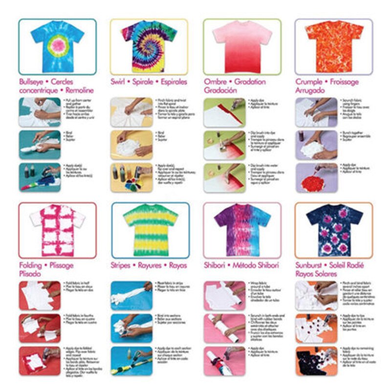 12 Color Fabric Tye Permanent Dye for Fabric Textile Craft Paint Color One Step Tie Dyes Kit Arts Set For Clothing DIY
