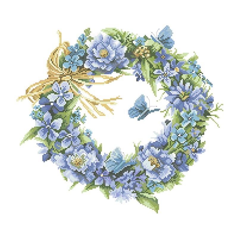 Ghirlanda di fiori kit punto croce fiocchi di neve disegno del modello 18ct 14ct 11ct unprint tela ricamo ricamo fai da te