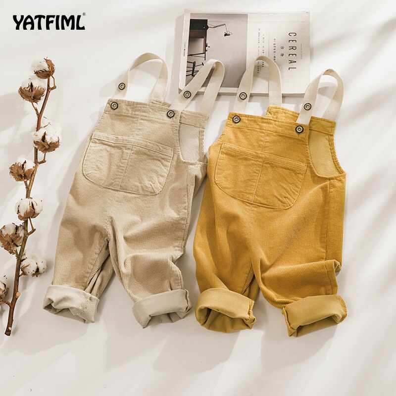 Yatfiml Kid 'S Plain Corduroy Bretels Peuter Kids Baby Jongens Meisjes Gebreide Overalls Strap Rompertjes Jumpsuit Outfits