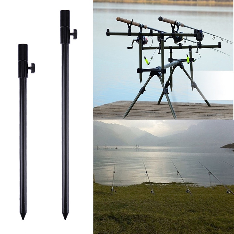 1 unidad de Banco de pesca Durable palo de textura delicada carpa Fishing Bank Stick ajustable Bankstick Bite alarma extensión Rod negro
